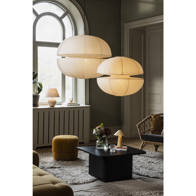 Duże lampy kule papierowe japandi do salonu